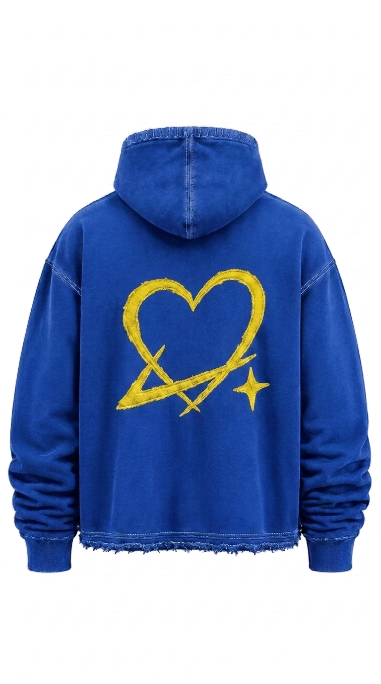 Blue and Yellow hoodie back