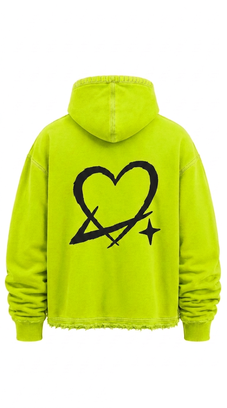 Neon and Black hoodie back